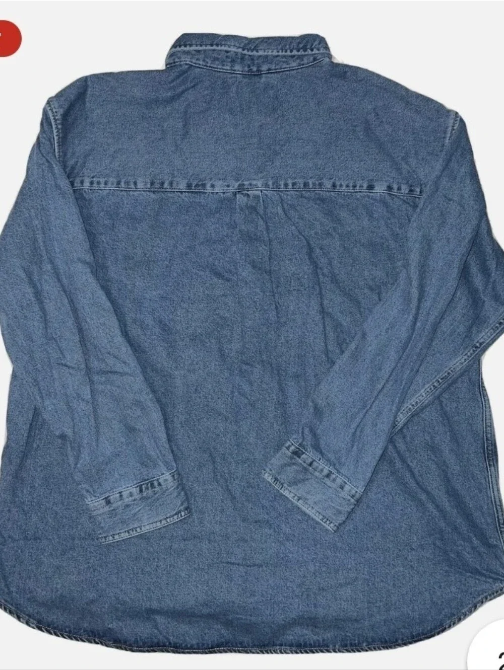Levi's Button Up Shirt Medium Blue Denim Jean Silvertab OVERSIZED Fit Y2K Skater - Picture 3 of 5